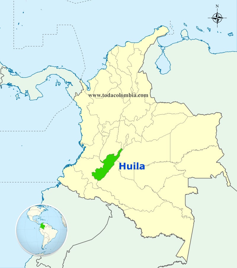 Mapa Ubicacion Geografica Departamento Del Huila